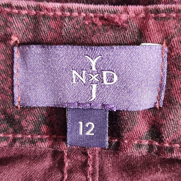 Not Your Daughters Jeans Size 12 Purple Black Snake Print Skinny Stretch - Picture 3 of 9